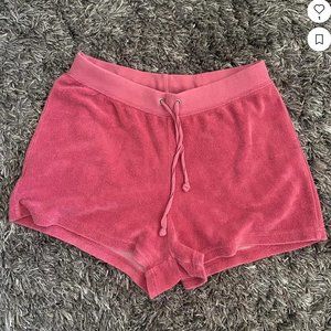 Pink terry cloth shorts